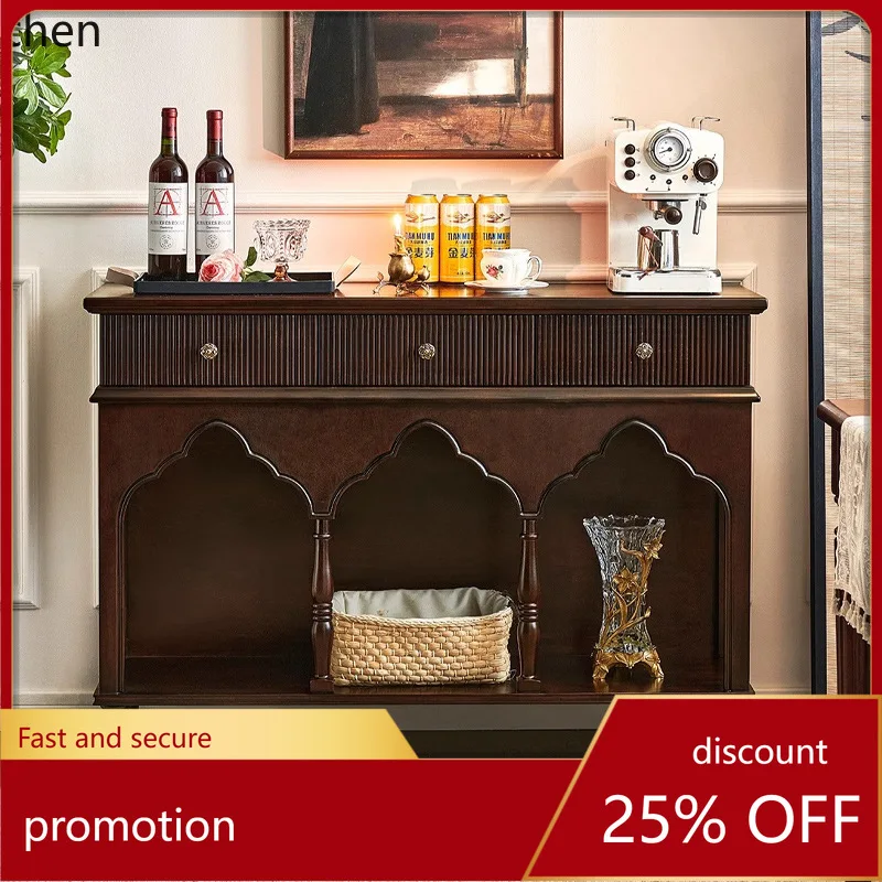 ZML خزانة مدخل من الخشب الصلب لغرفة المعيشة، خزانة تخزين مثبتة على الحائط، خزانة جانبية #1