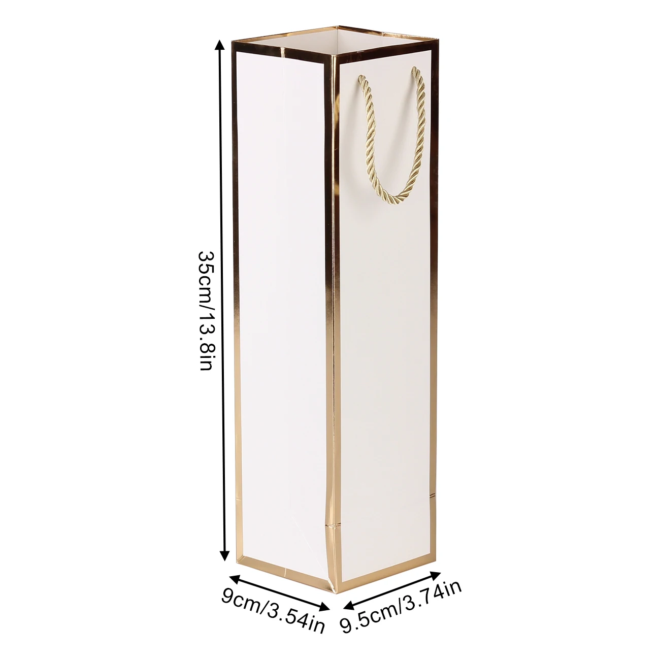 Weingeschenktüten, luxuriöse Geschenktüten für Weinflaschen, Schnapsbeutel mit Goldfolien-Aufdruck, weiße Weinbeutel aus Goldfolie für Party, Hochzeit, Party – Detail 4