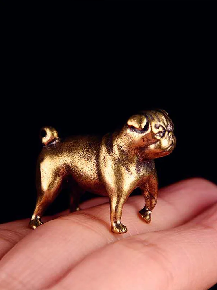 Vintage-Hundefigur aus Messing – kleine Sammlerfigur als Schreibtischdekoration für das Wohnzimmer, Büroangebot für Geschenkstatuen für die Inneneinrichtung – Detail 9