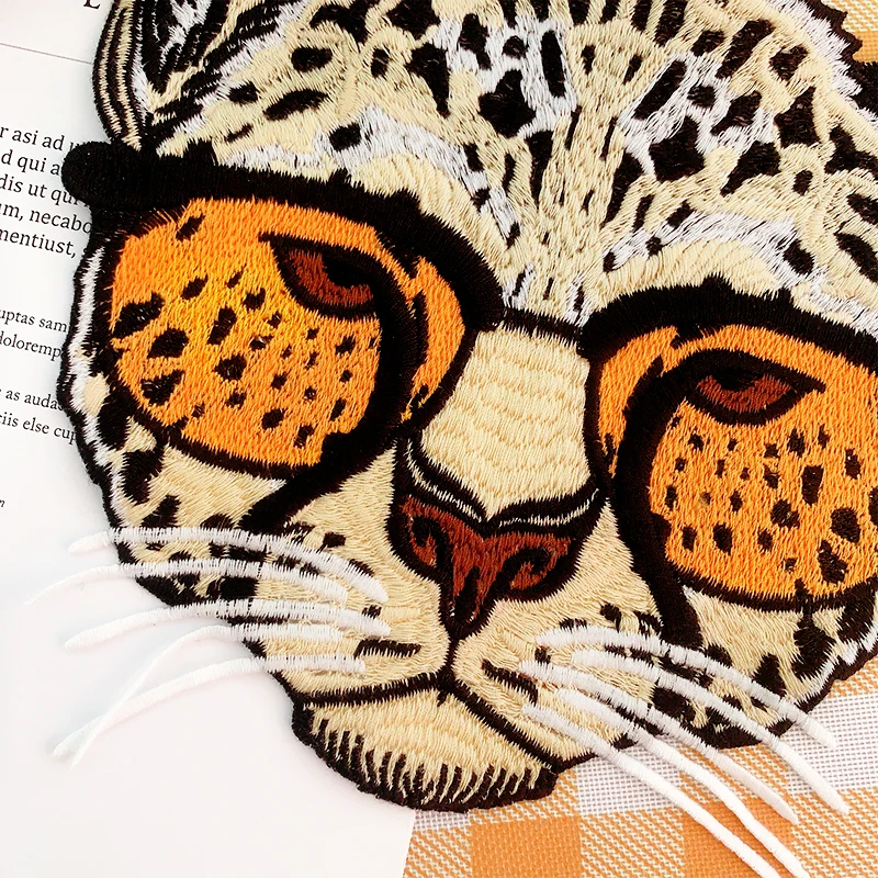 Tiger Embroidery Cloth Sticker, Leopard Patch, Back Patch, Cartoon Animal Badge, Sewing Supplies, Clothing Accessories