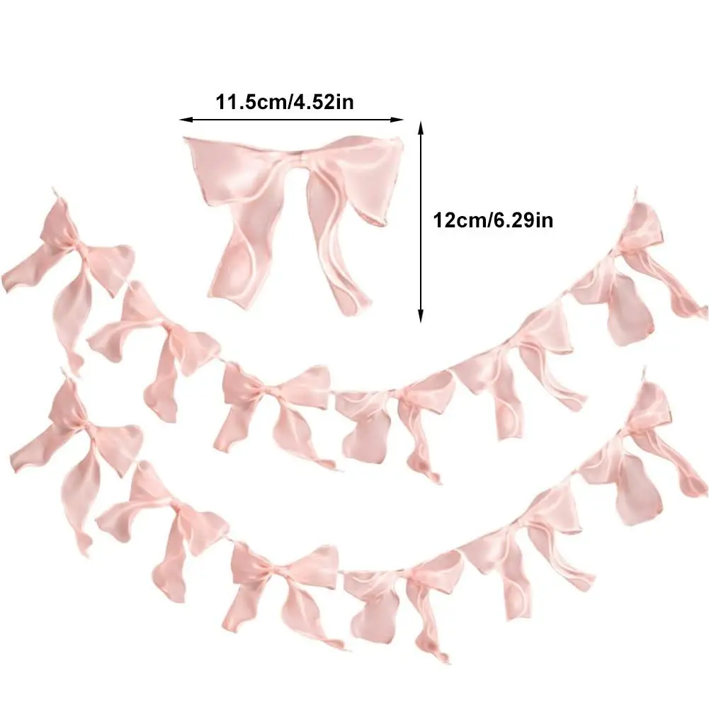 12 Stück elegante rosa Schleifengirlande für Kindergeburtstage, Hochzeiten, Brautpartys, Babypartys, Wanddekoration, hängende Ornamente ﻿ – Detail 16