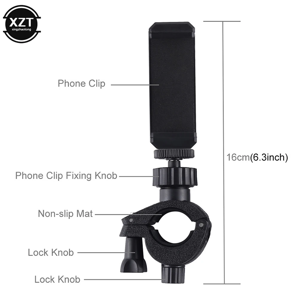 Phone Selfie Holder Streaming Bracket Automatic Clamping 360° Rotating Bracket SLR Camera Mobile Phone Live Circular Lamp Tripod