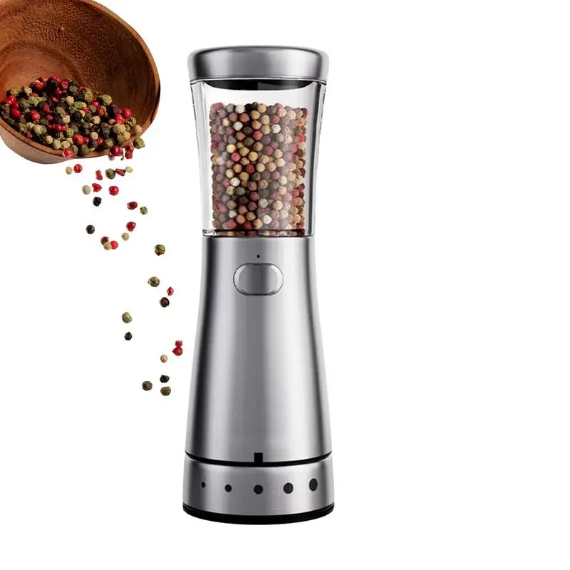 

Перезаряжаемая компактная автоматическая мельница для соли, электрическая мельница для соли и перца с 5 регулируемыми шестернями для кухонной столешницы