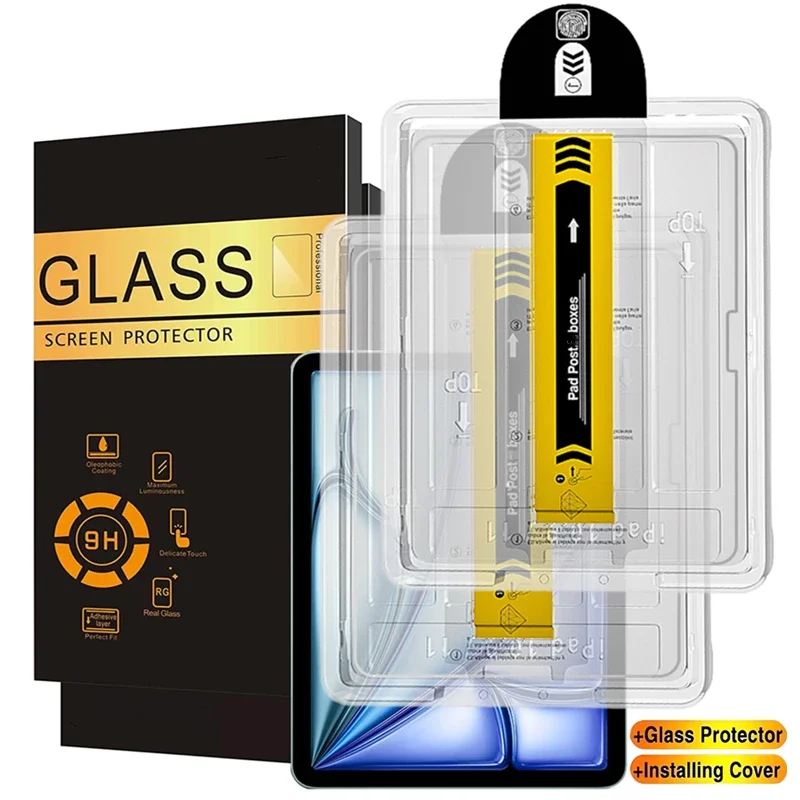 Tempered Glass For IPad 11th A16 2025 2024 Screen Protector Auto-alignment Installation Kit for IPad Air6 Air 11/13inch HD Film