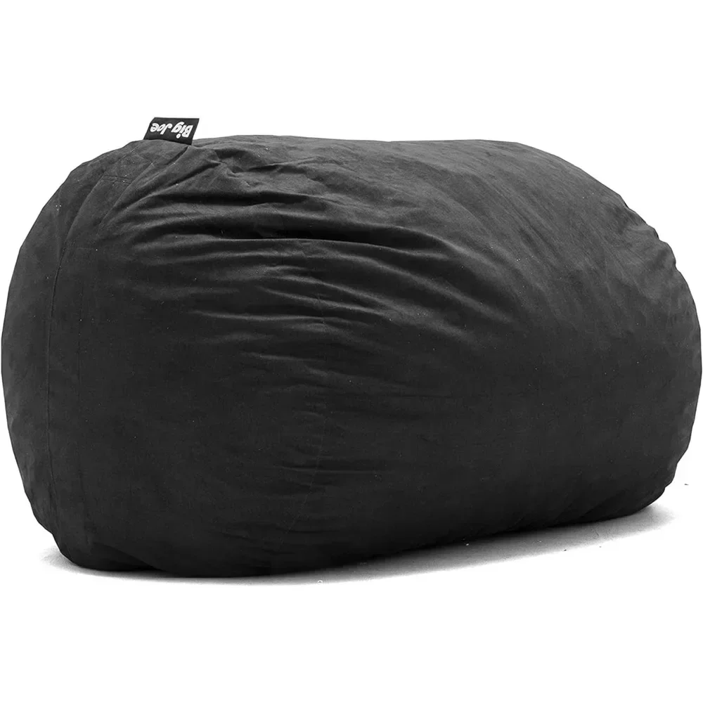 Beanbag sofa, foam filled beanbag chair, with removable cover, black, durable woven polyester, 5 feet large, sofa chair