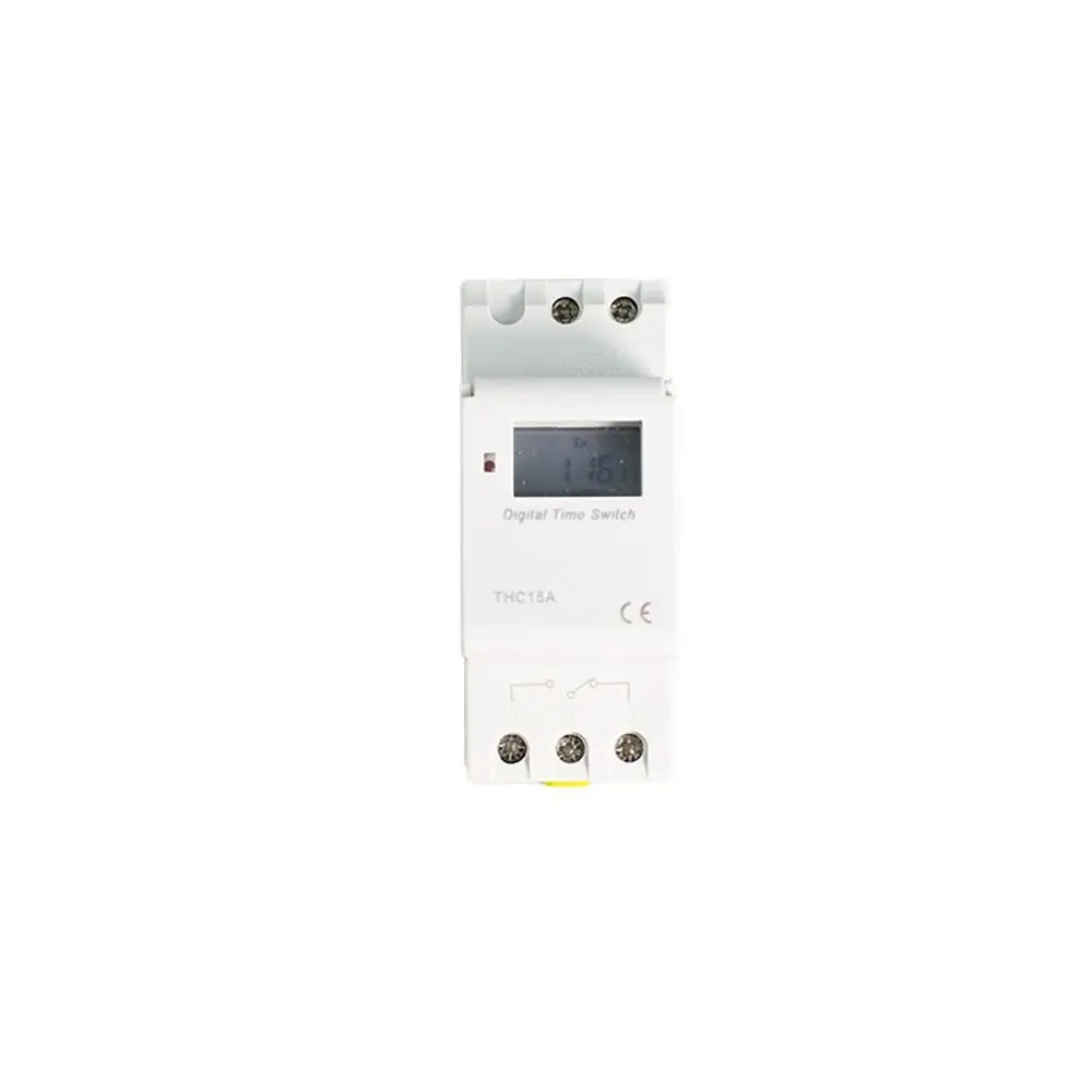 1Pcs Durable Programmable Digital Timer Switch Weekly 7 Days LCD Display THC15A Din Rail 220V Relay Control