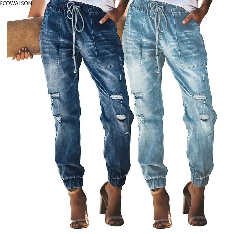 

Coldker 2022 New Spring Summer Women Patchwork Destroyed Raw Hem Blue Jeans Ripped Hole Denim Pants Women Casual Pants Fashion20