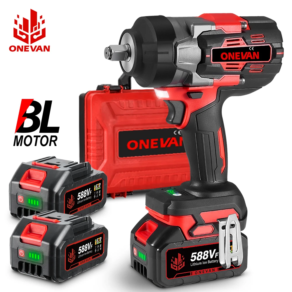 ONEVAN 2800N.M Brushless Electric Impact Wrench 1/2 "Cordless Screwdriver Drill Car Repair Power Tool for 21V 18V Battery