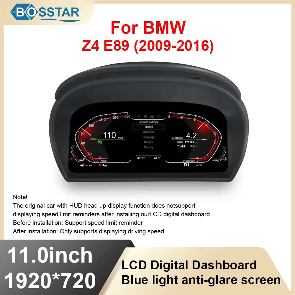 

Car LCD Digital Gauge Cluster Virtual Cockpit For BMW Z4 E89 2009-2016 Instrument Dashboard Speedometer Panel