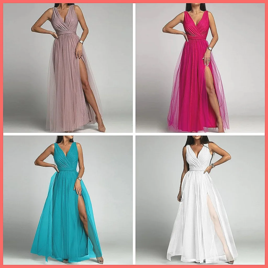 

Сексуальное кружевное сетчатое платье макси для женщин, без рукавов, с V-образным вырезом, на завязках, для вечеринок и торжественных мероприятий