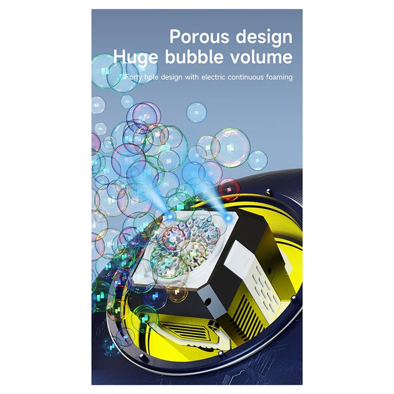 CYGJ-Bubble Machine, Automatic With LED Light For Indoor/Outdoor Water Play Portable Bubble Machine, Party Favors