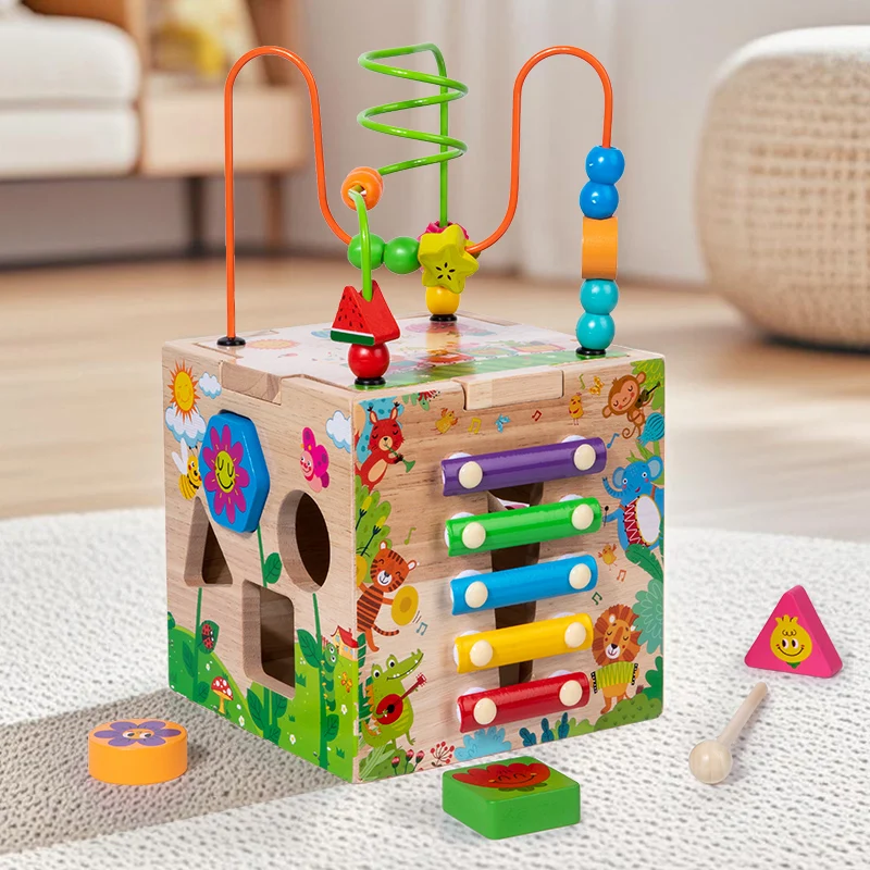 

Children's Multi-functional Bead-rolling Sixty-One Treasure Box for Enhancing Intelligence Wooden Toy