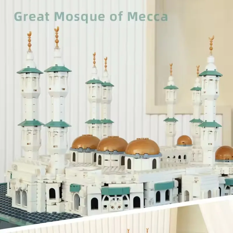 2274PCS Arabische Mecca Moschee Bausteine Großformatige Welt Berühmte Architektur Modell Montage Ziegel Spielzeug Für Kinder Geschenk