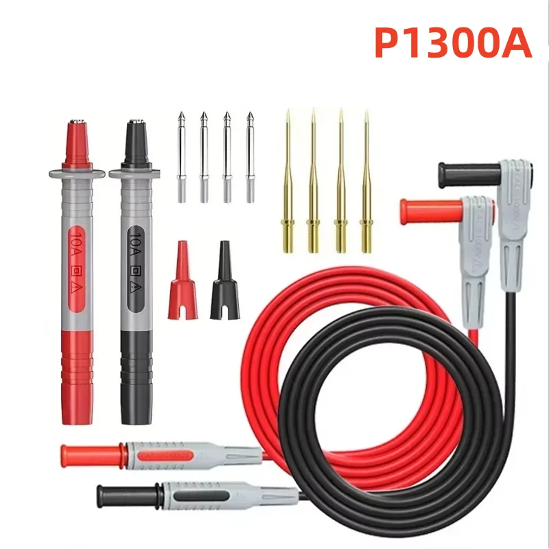 Series Multimeter Test Lead Kit 4mm Banana Plug Cable Test Hook Clip Probe Alligator Clip Automotive Tool Kit Cleqee P1300