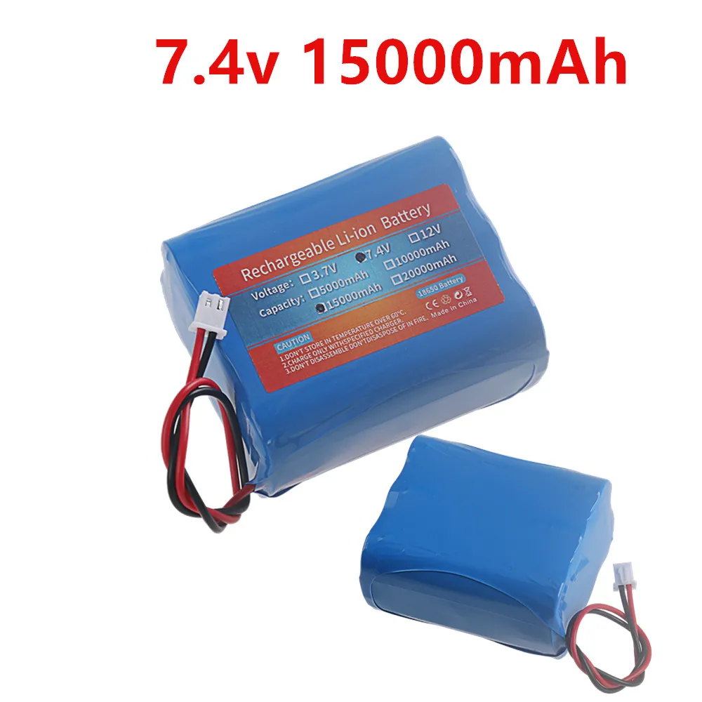 Batterie au lithium 7.4V 18650, 15000mAh, 9000mAh, pack de batteries rechargeables, panneau de protection pour haut-parleur mégaphone + prise XH-2P