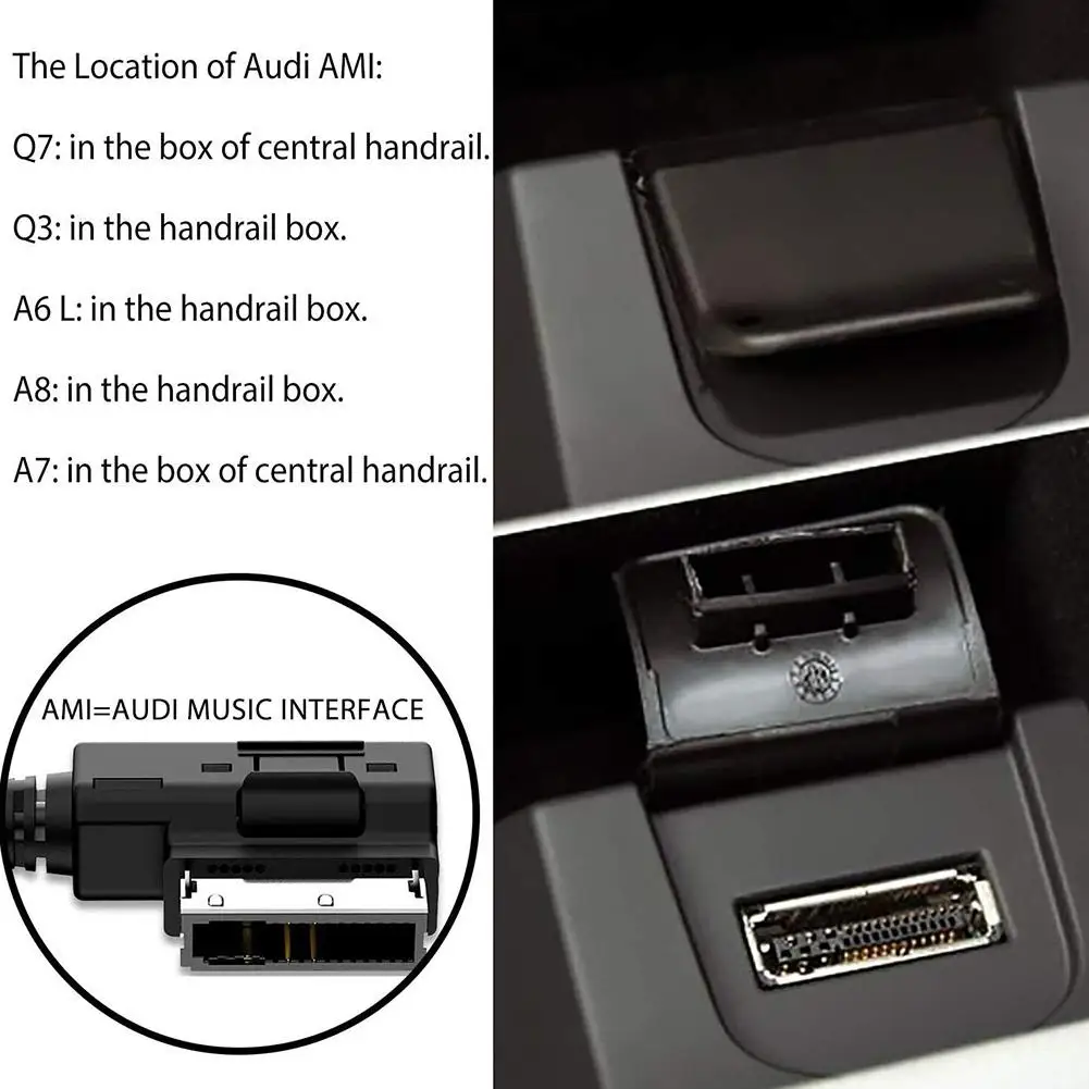 USB For Audi A3 Q5 Q7 Adapters Interface AMI MDI Adapter Charging Cables Black Car Audio Interface Cable For Iphone 5 6 7 8