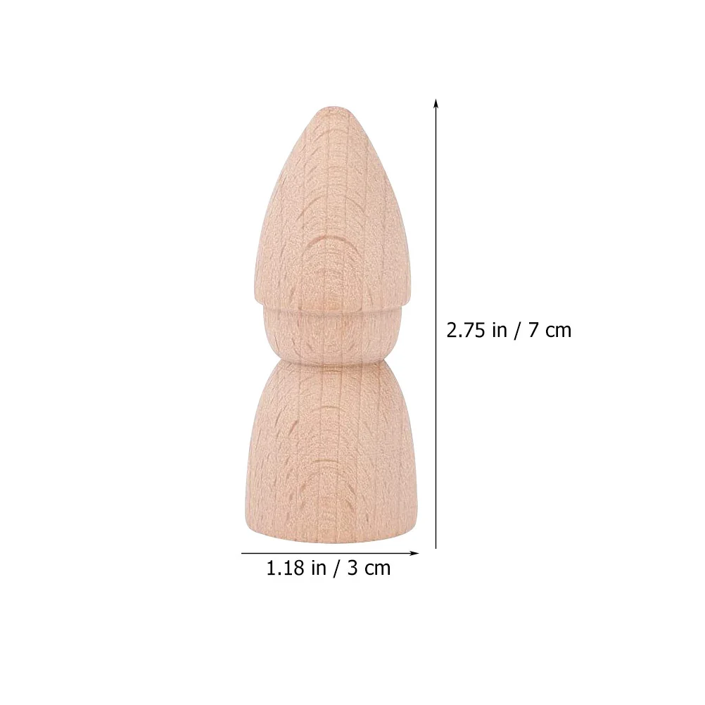 8Pcs Wooden Peg People Unfinished DIY Craft Set for Kids Blank Surface Hand Painted Decorative Art Activity Supplies