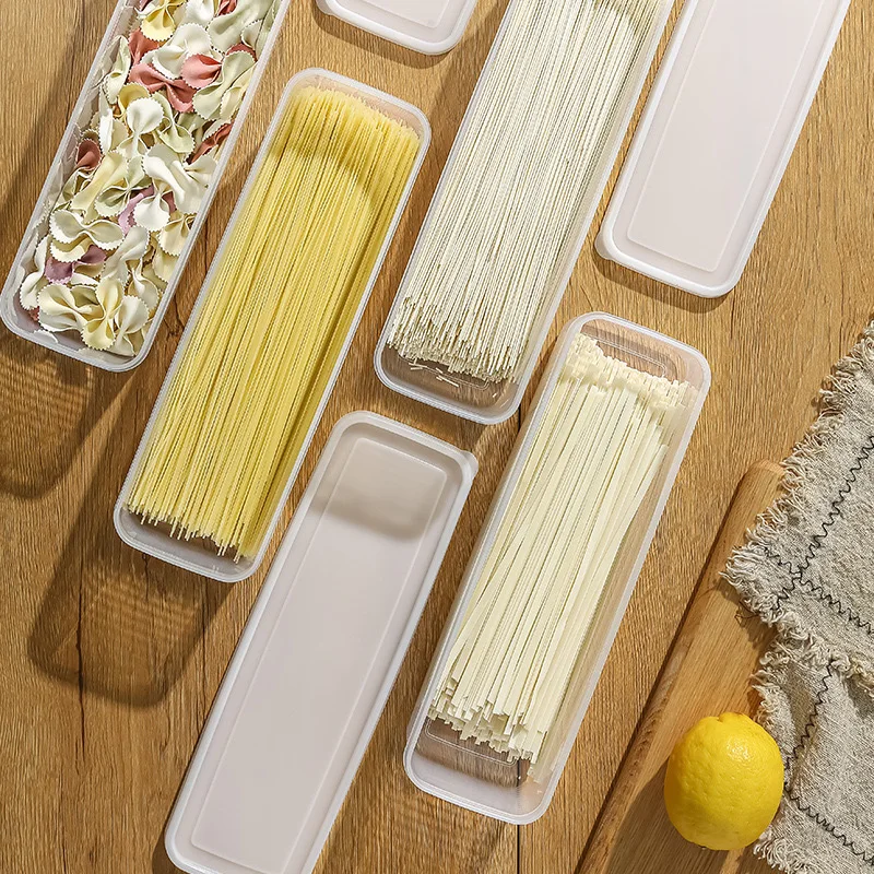 Rectangular noodle storage box food-grade kitchen grain noodles plastic sealed refrigerator crisper transparent box