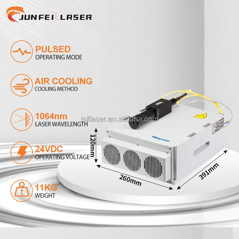 JUNFEI 100W Sumber Laser 1064nm Daya Tinggi untuk Suku Cadang Peralatan Laser Logam Raycus JPT untuk Konstruksi Mesin Penandaan Laser
