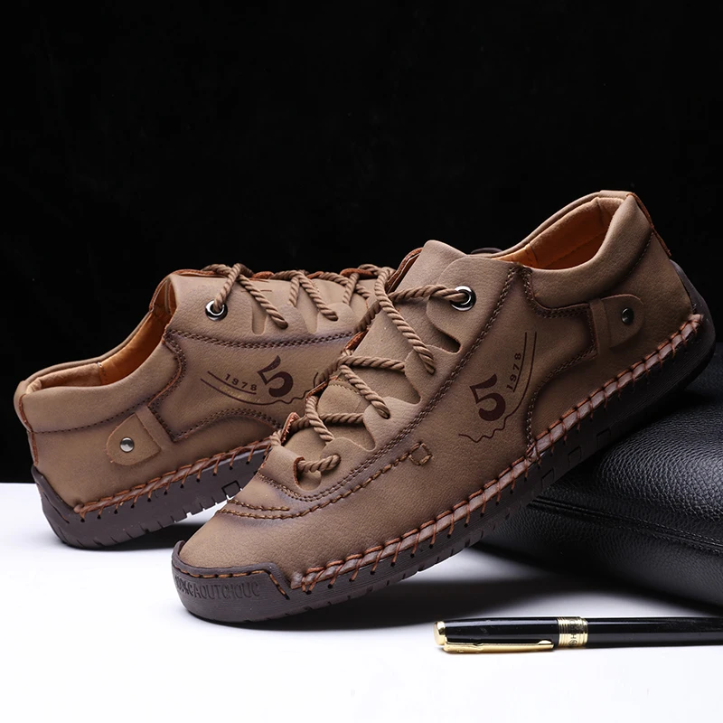 New Men Leather Casual Shoes Oudoor Comfortable High Quality Fashion Sot Homme Cassis Anke Non-slip Fats Moccasin Trend