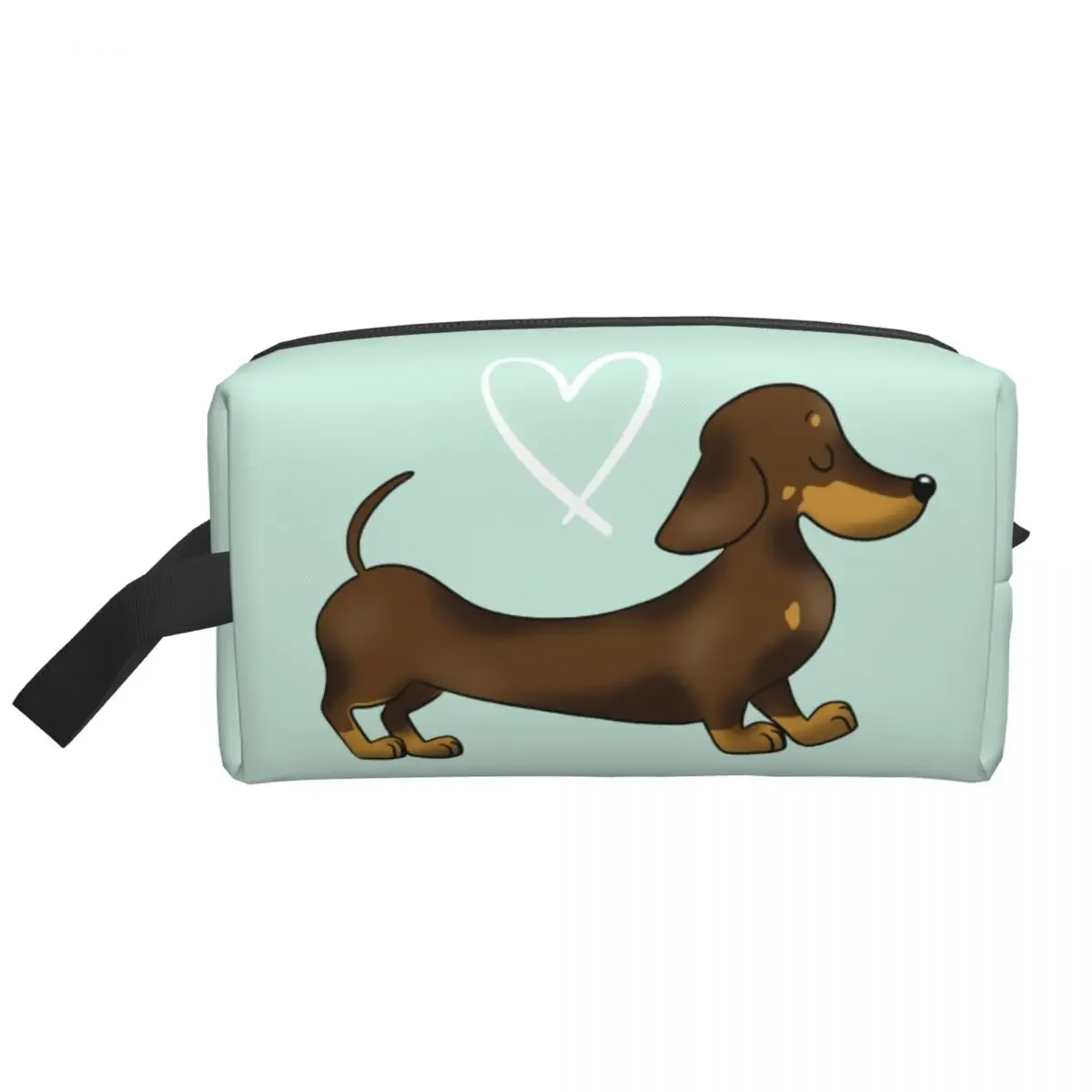 Custom Cute Dachshund Love Travel Toiletry Bag for Women Wiener Badger Sausage Dog Cosmetic Makeup Bag Beauty Storage Dopp Kit