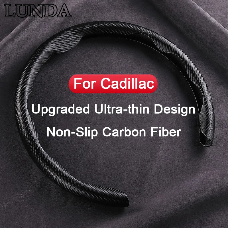 New Ultra-thin Car Steering Wheel Cover Carbon Fiber Pattern Non-slip For Cadillac Escalade CTS ATS SRX STS XT5 XT4 XT6 XTS CT4