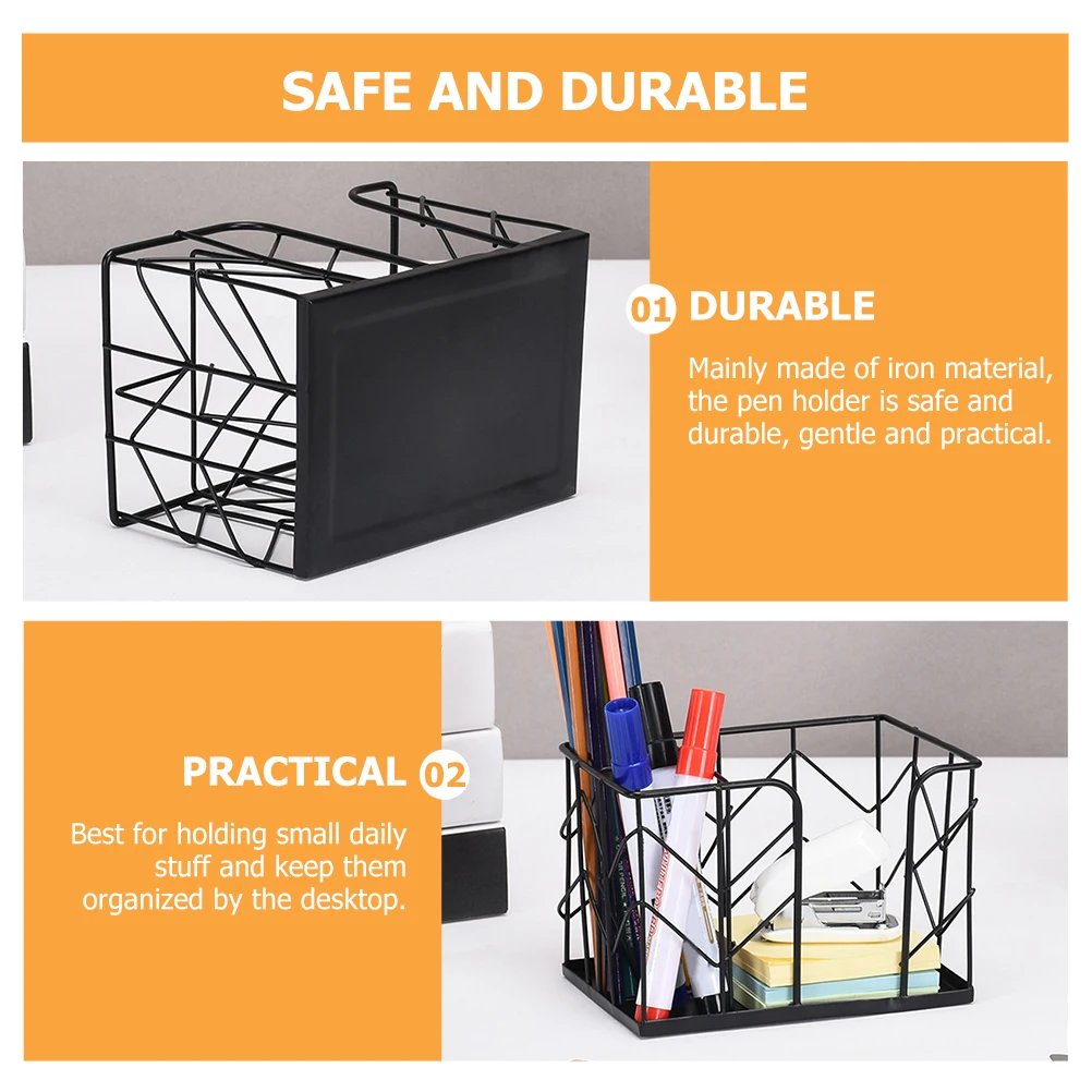 

Desktop Organizer Pen Holder Pencil Pot for Organiser Cylinder Supplies Organisers Container Black Office
