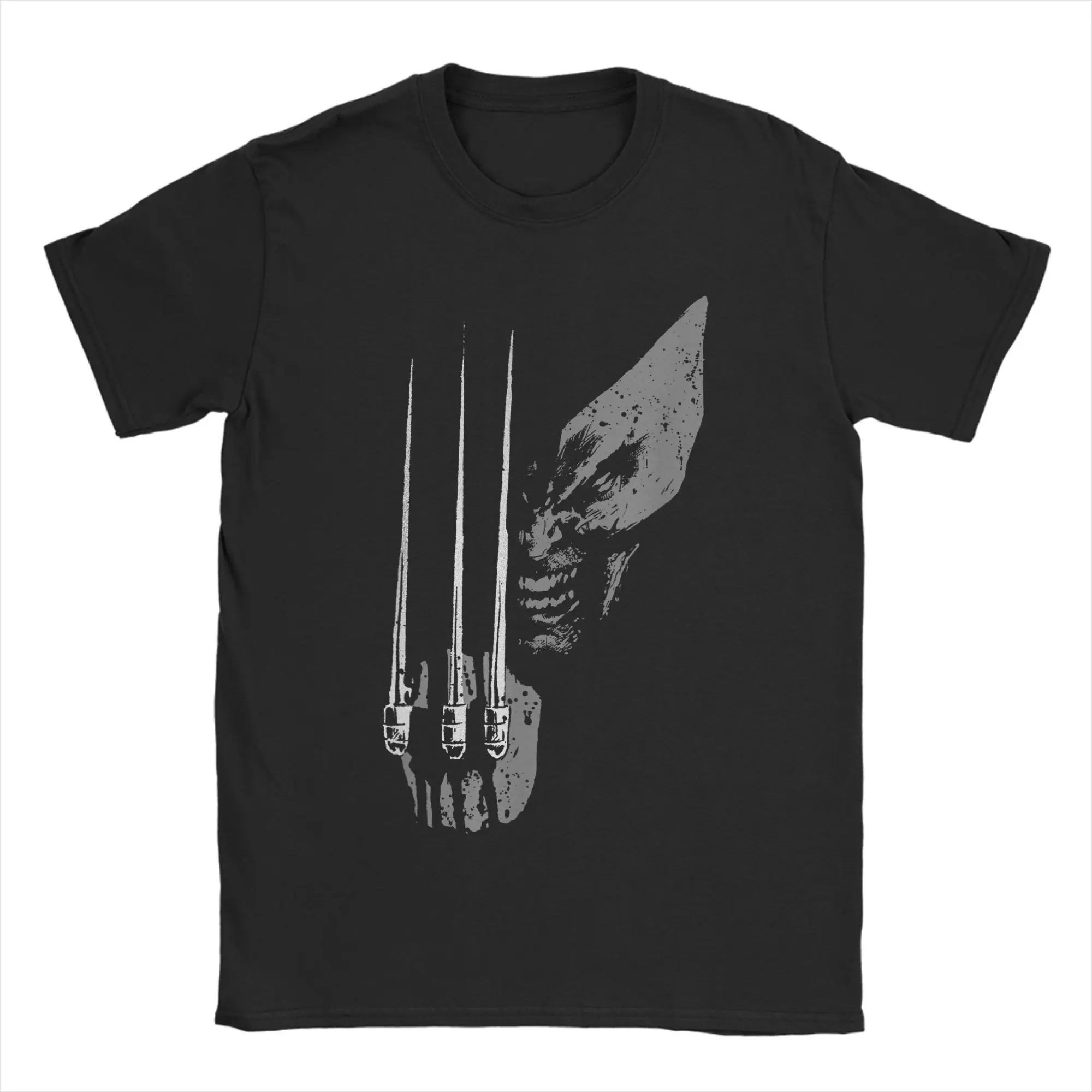 المتضخم تي شيرت X الرجال ولفيرين البرية الجانب المتعثرة الوجه النار القطن تي شيرت الهبي تي شيرت للزوجين الصيف الأساسية تيز #4