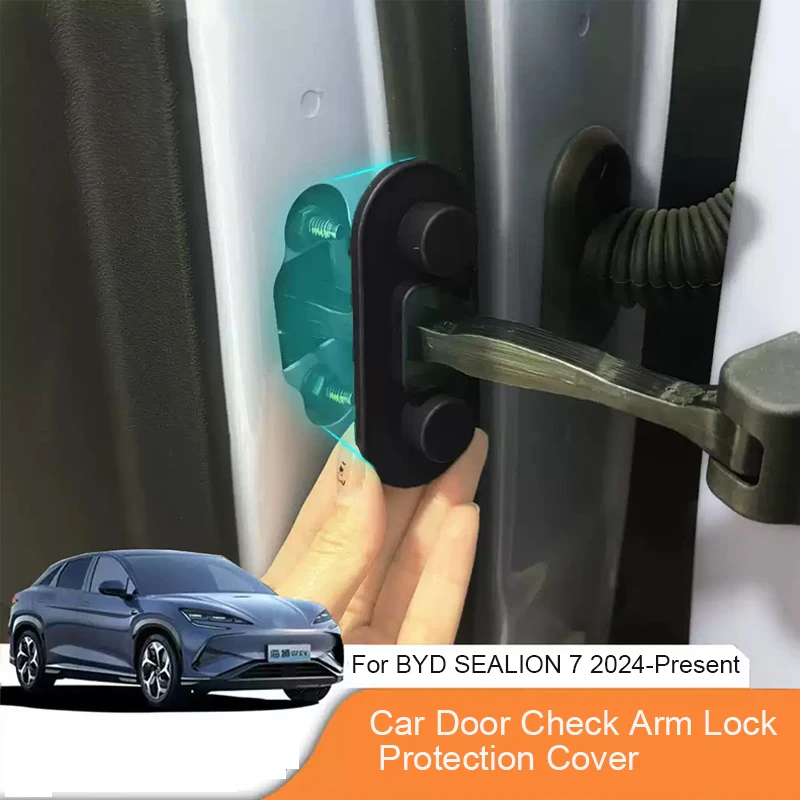 Car Silicone Door Limiter Pad For BYD SEALION 7 EV 2024-2026 Lock Shock Absorber Door Check Arm Protector Cover Anti-collision