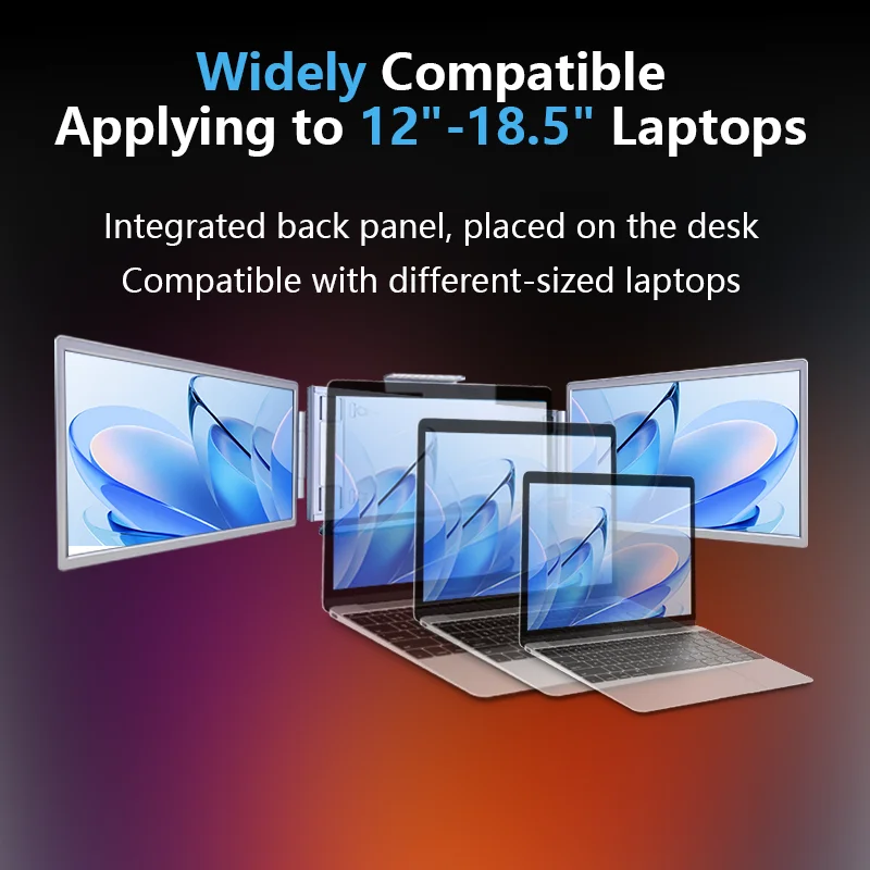 

excellent 14 Inch PC Dual Screen LCD Computer 2 3 4 Display Portable Foldable Laptop Monitor Extender Triple Screen Office Gamin