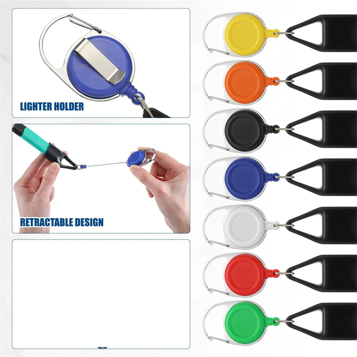 28 шт. выдвижной брелок-держатель зажигалки разных цветов, брелки для зажигалки с одним зажимом для зажигалки