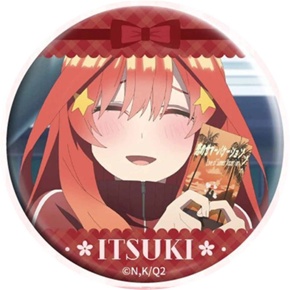 58mm Anime La Quintessenza Quintuplets 5toubun no hanayome COSTUME Cosplay Distintivo Pin SPTE Spilla in banda stagnata ﻿   Prop Natale Gilf
