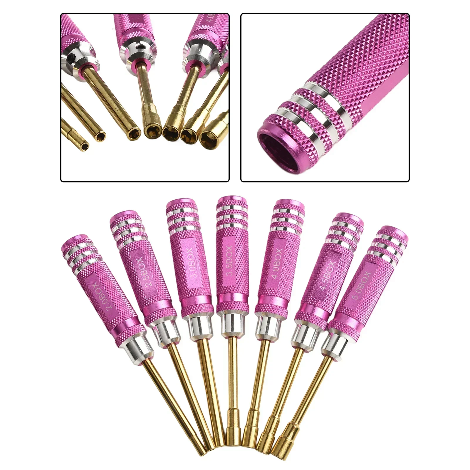 7pcs 2/2.5/3/3.5/4/4.5/5mm Hex Screwdriver Kit Hex Nut Driver Set Wrench Hexagonal Screwdriver For Rc Car Helicopters Driver Too