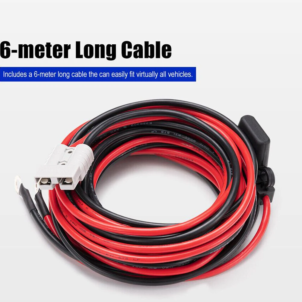 Battery Cable Quick Connect Wire 50A For DC-DC Chargers Battery Boxes And Play Wiring Kit 8AWG With M8 Terminals
