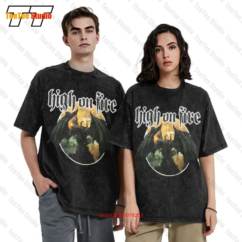 High On Fire 2-Sided Blood I Bleedindeed Gargoyle Vintage Oversized T-Shirt 4UBZ