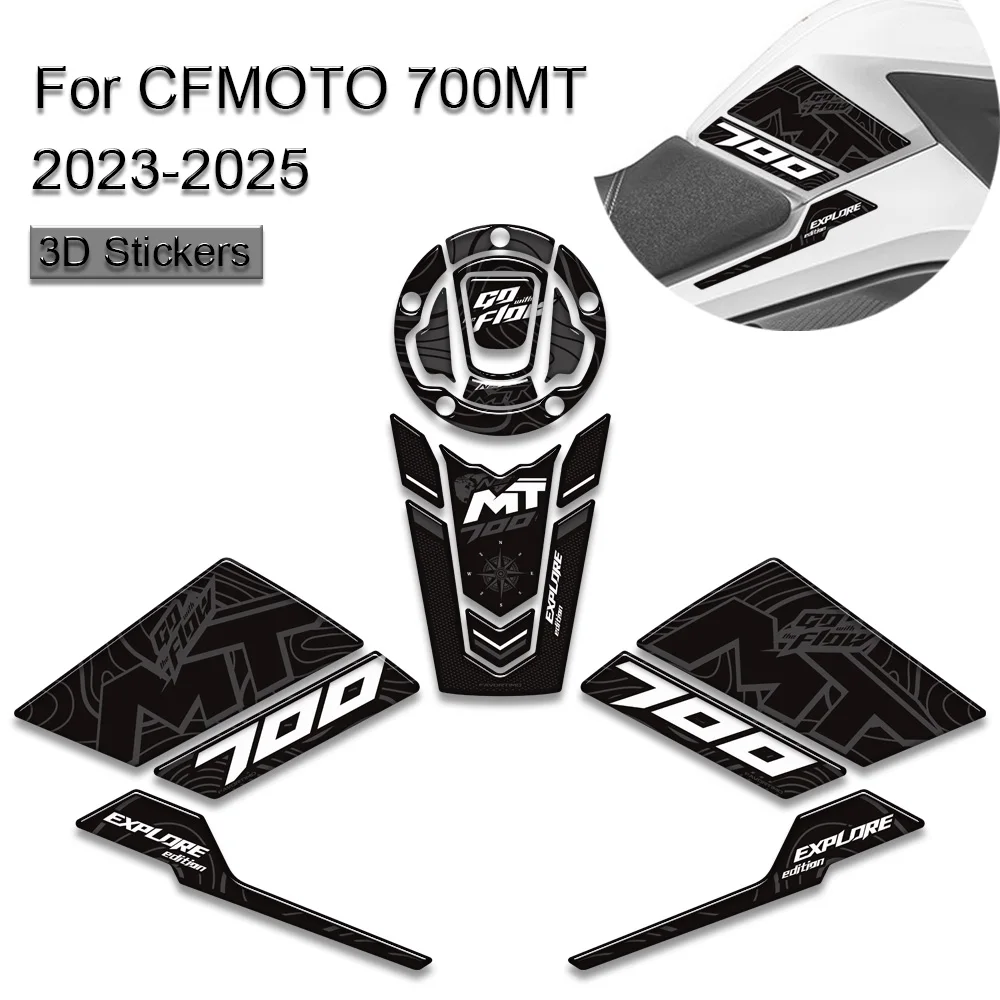 ل CFMOTO 700MT 700 MT بجولة الدراجة مغامرة دراجة نارية خزان الوسادة ثلاثية الأبعاد الايبوكسي حماية ملصق مائي ﻿ 2023-2025