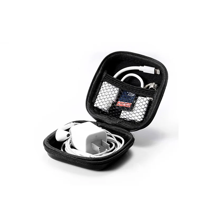 

Mini Waterproof Earphone Zipper Case Headphone Pouch Students Outdoor Office USB Data Cable Storage Bag Leather Headset Cover