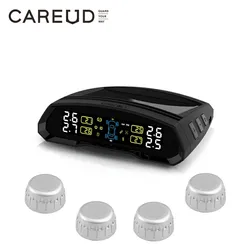 CAREUD Car TPMS tire pressure monitoring system solar type monitor with 4pcs external sensors