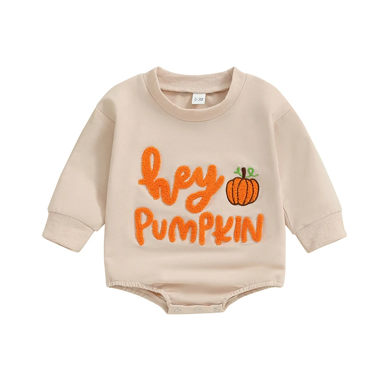 

Newborn Fall Winter Clothes Baby Girl Boy Halloween Sweatshirt Bubble Romper Jumpsuit Crewneck Oversized Bodysuit