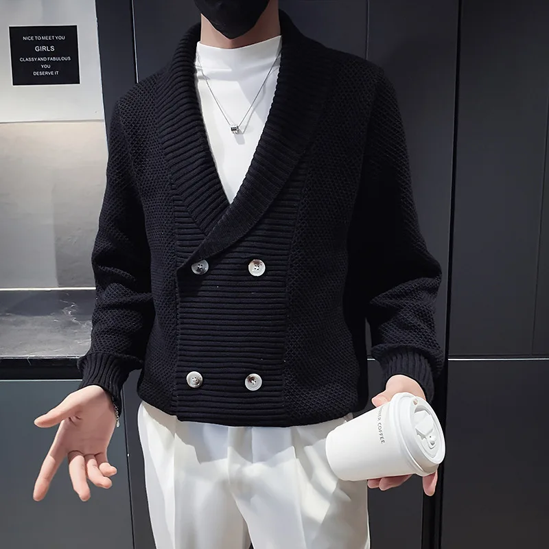2026 Autumn and Winter New Cardigan Sweater American Retro Casual Lazy Style V-neck Knitting 4