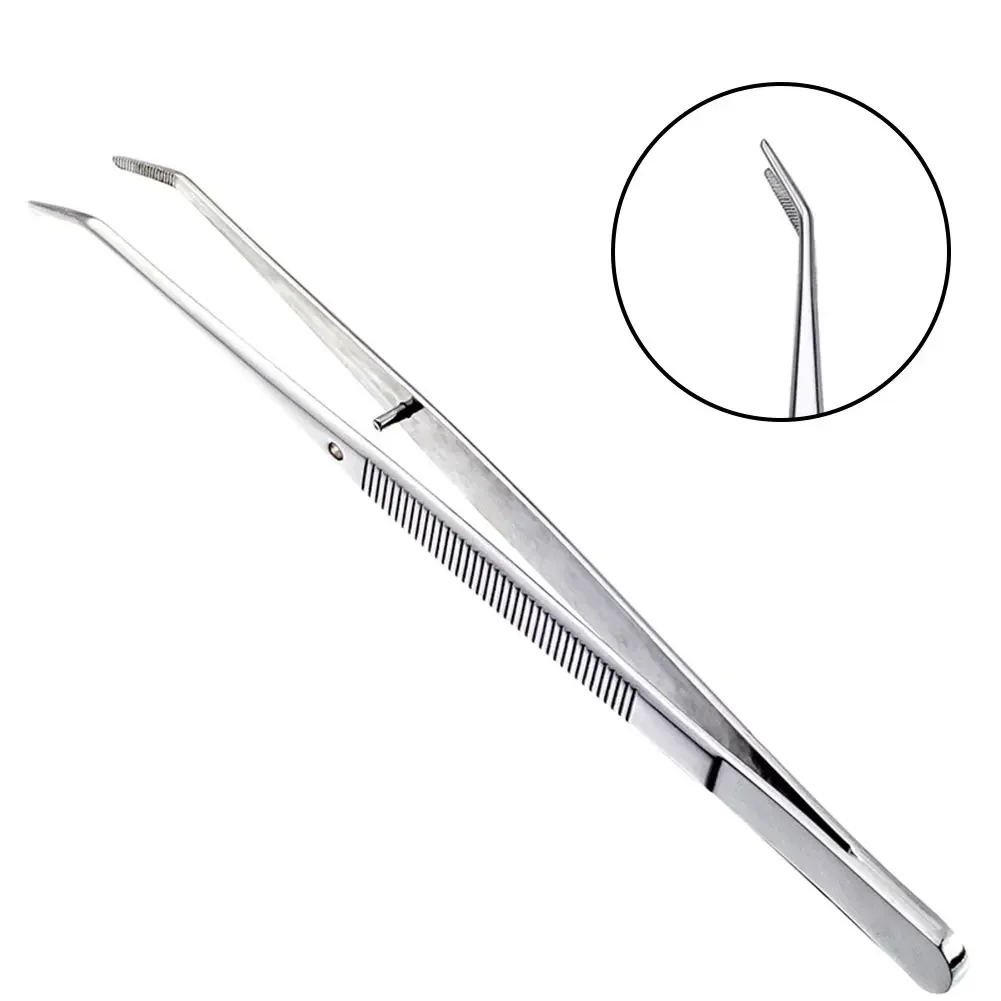 1pc Pliers Tweezers Stainless Steel Nail Art Pliers Tweezers Sequin Pick Up Cotton Cleaning Tool 15.3cm