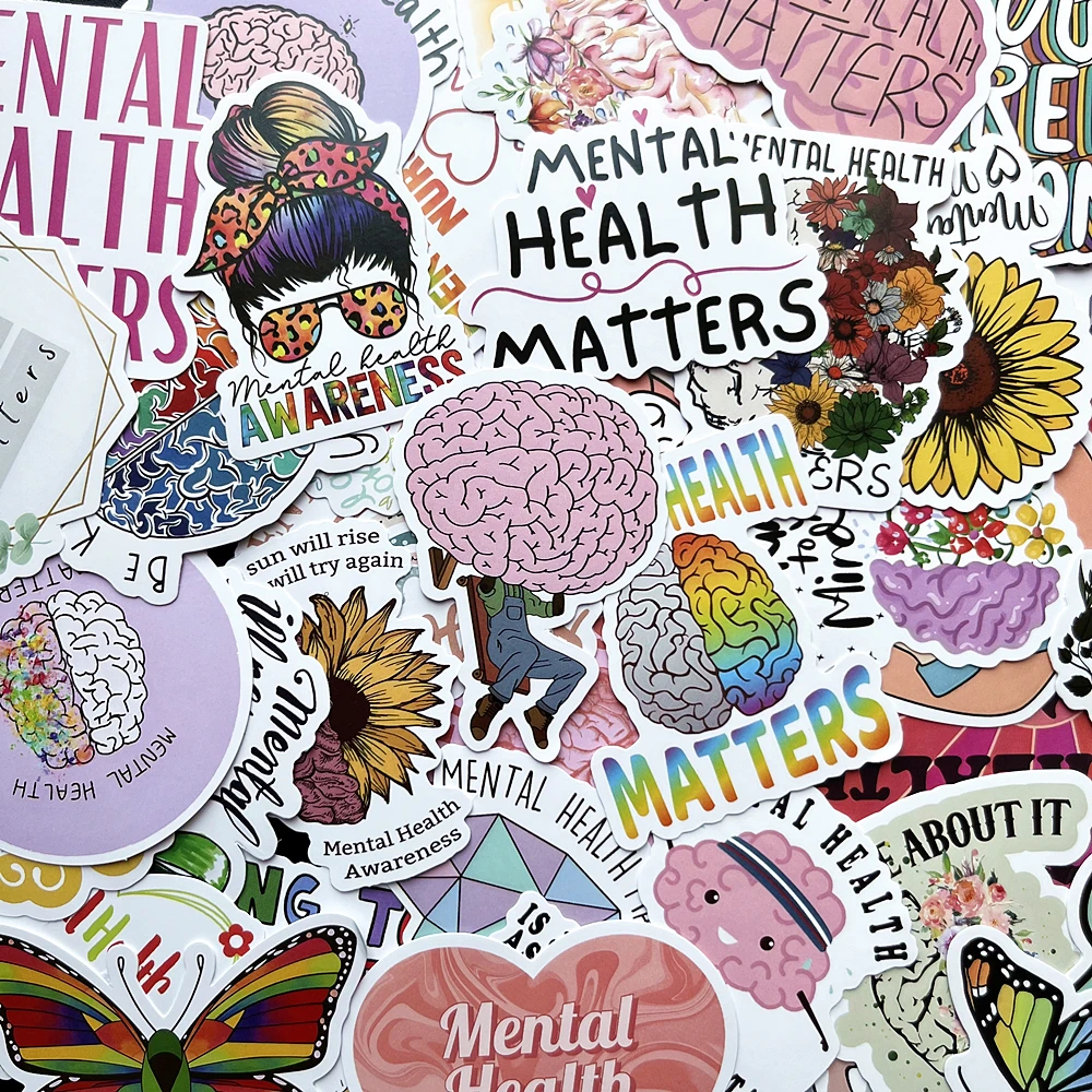 10/50pcs Mental Health Awareness Stickers for Motorcycle Notebook Computer Car Children's Toy Decal Refrigerator Lable Sticker