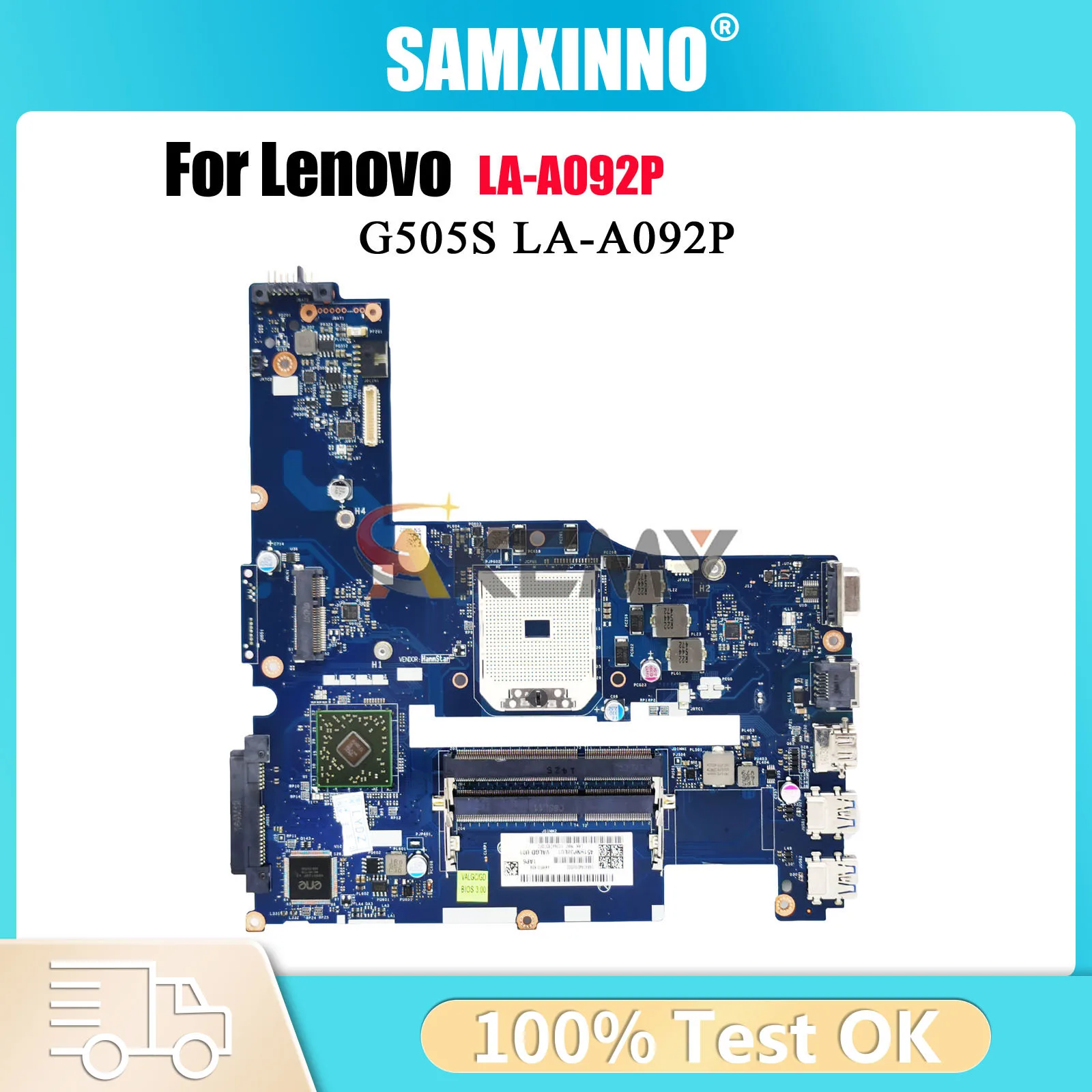 

Материнская плата для ноутбука Lenovo G505S LA-A092P с процессором AMD DDR3, 100% полностью протестирована