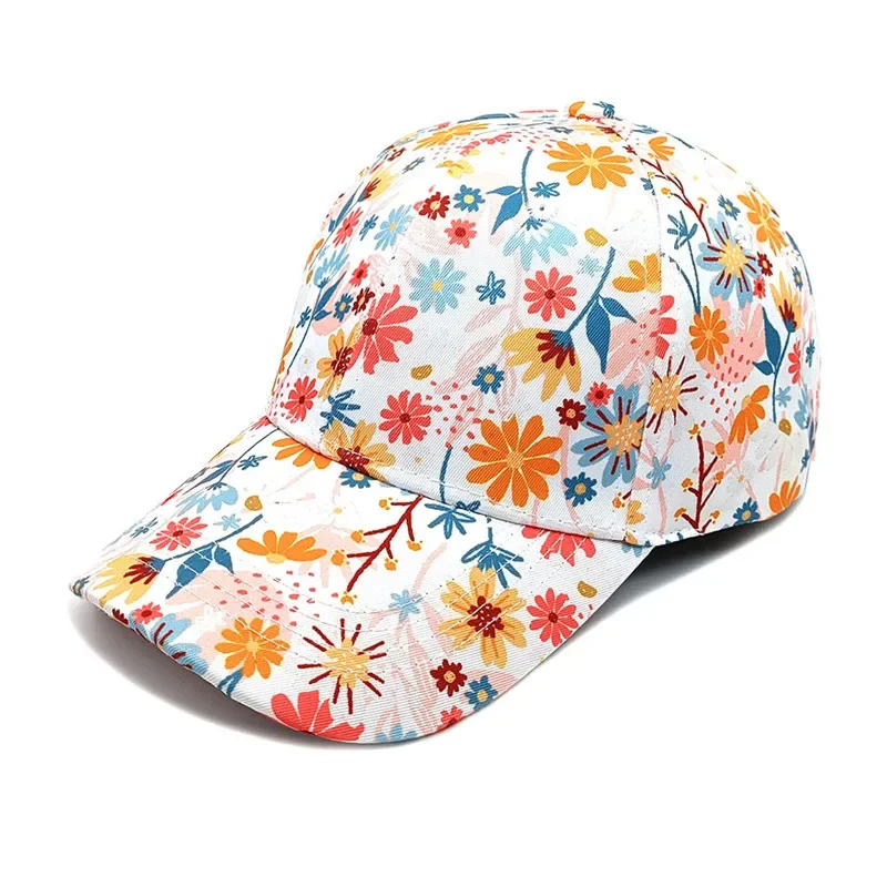 

Polyester Print Casquette Baseball Cap Adjustable Outdoor Snapback Hats for Women 22