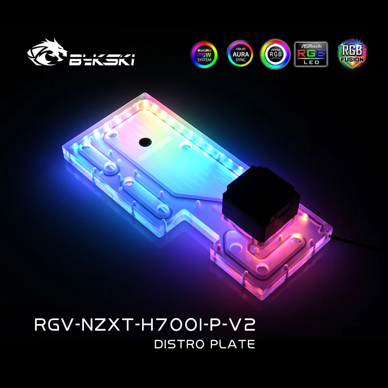 

BYKSKI RGV-NZXT-H700I-P-V2 Акриловая плата Решение для водяного канала Использование корпуса компьютера NZXT H700I для охлаждения блоков процессора и графического процессора