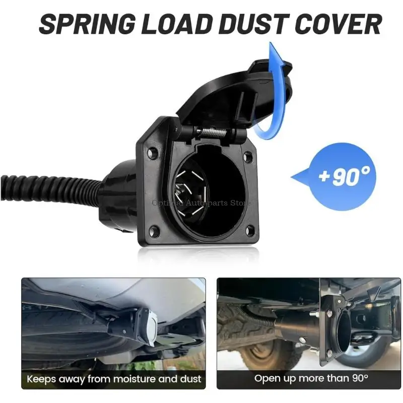 

Адаптер для вилки прицепа с 10 контактами на 4 + 7 лезвий, устойчивый к атмосферным воздействиям резиновый чехол, корпус из для