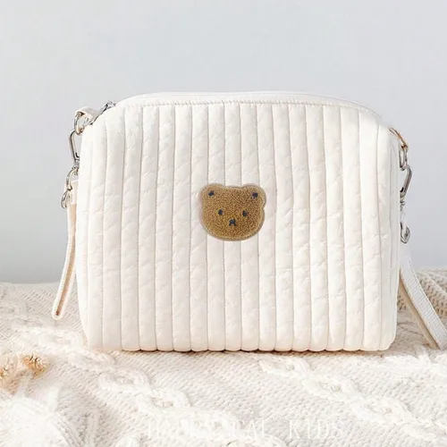 곰 자수 아기 유모차 기저귀 걸이 가방, 장난감 보관 가방, 엄마와 아기 엄마 가방 