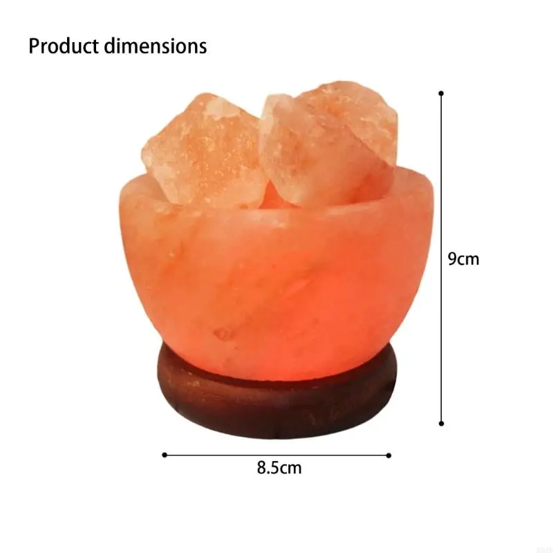USB Powered 7 Shade Salt Crystal Lamp Handcrafted Night Light For Home Office Relaxation B03E