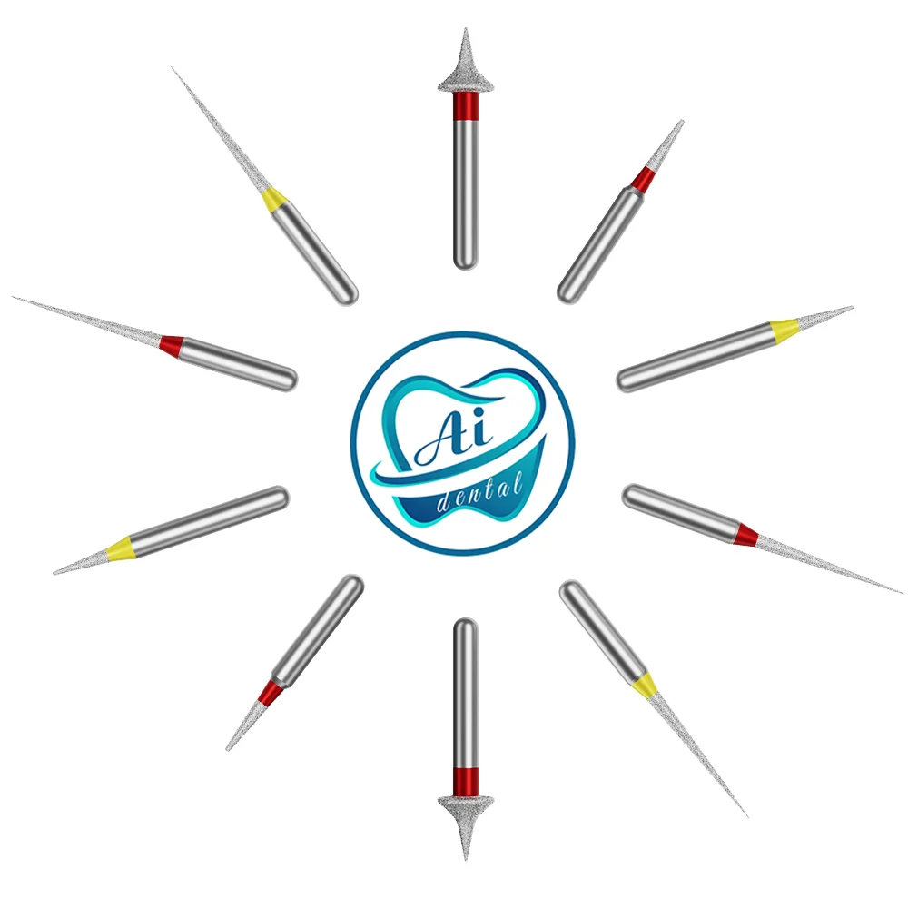 歯科er用高速ダイヤモンドバー-16mm-ステンレス鋼ドリルセット-矯正用歯間エナメル質削減用-5種類