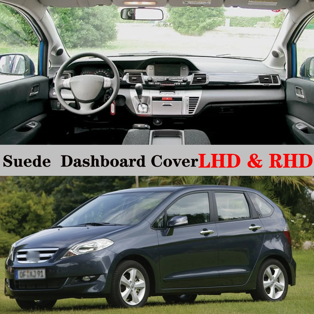 Suede Leather Dashmat Dashboard Cover Pad Dash Mat Carpet Car Accessories For Honda FR-V Edix 17X Hatchback BE1 BE3 2004 - 2009